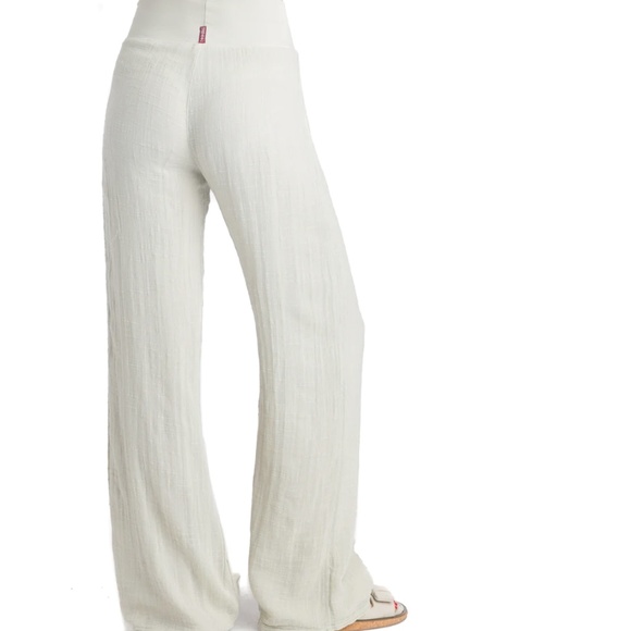 Hard Tail Forever Cotton Gauze Flat Waist Pant White and Navy stripe - Picture 7 of 15